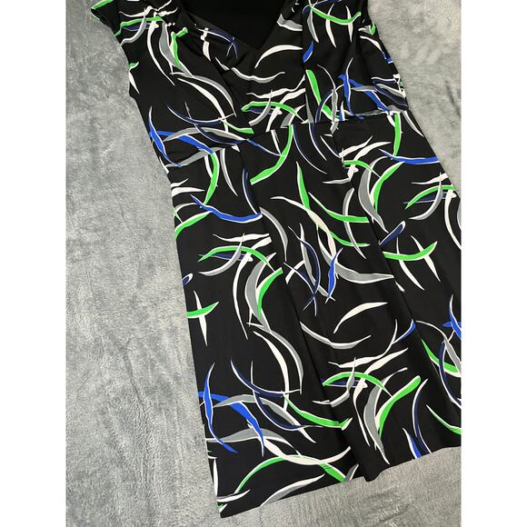 Banana Republic Petite Black Abstract Print Sleeveless Dress PL Y2K - Picture 5 of 9